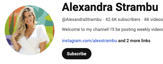 The profile of Alexandra Strambu, a popular Redbubble seller. 
