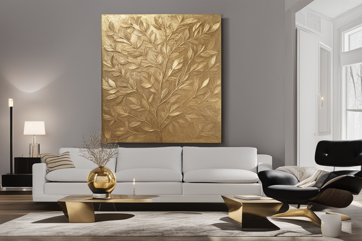 Gold leaf art on canvas