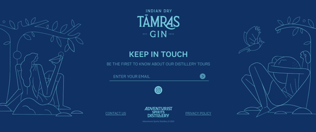 website footer examples; Tamras Gin