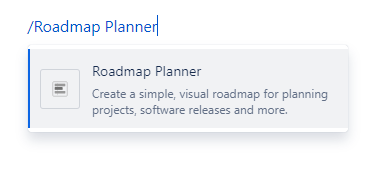 simple roadmap planner option in confluence