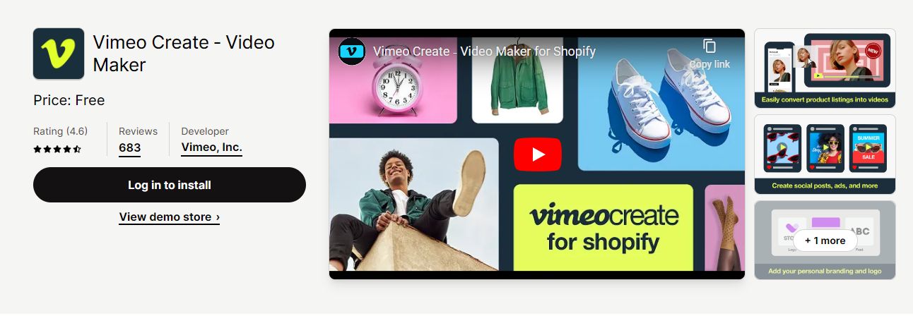 Vimeo, one of the best product video apps for Shopify