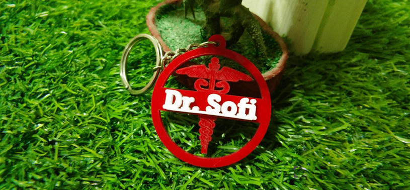 personalised doctor name keychain