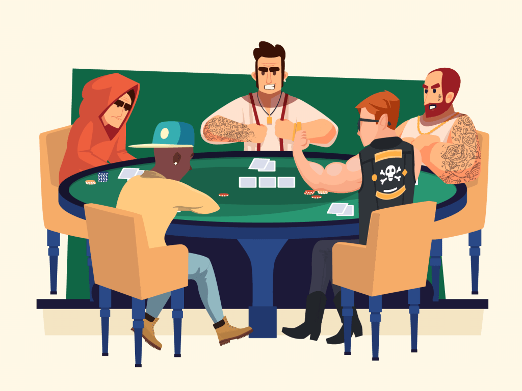 Shady characters playing poker