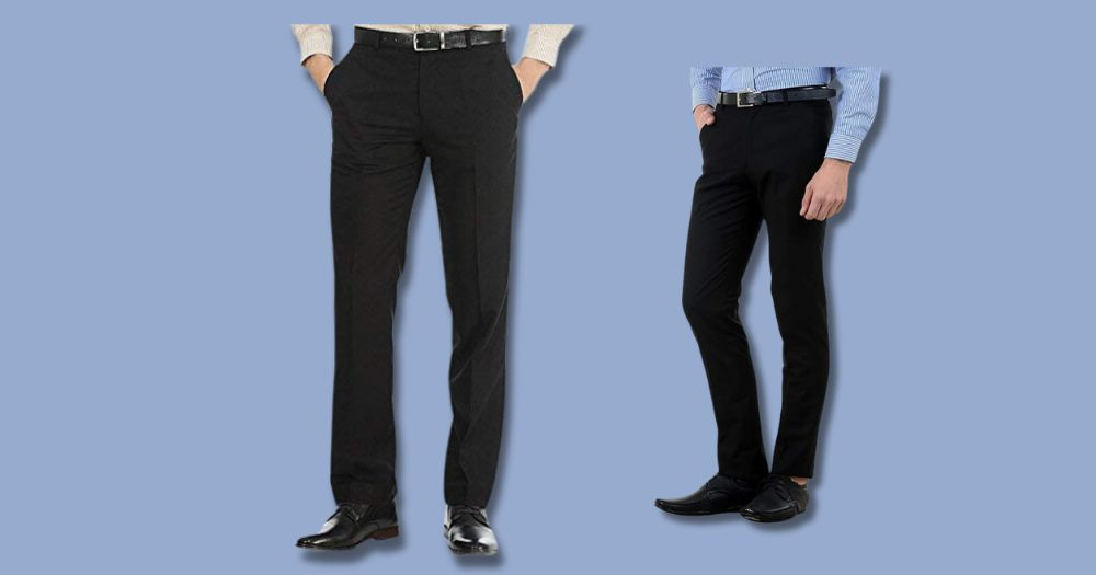 Laavie Men's Formal Black Trousers