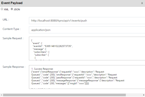 payload api, JSON example