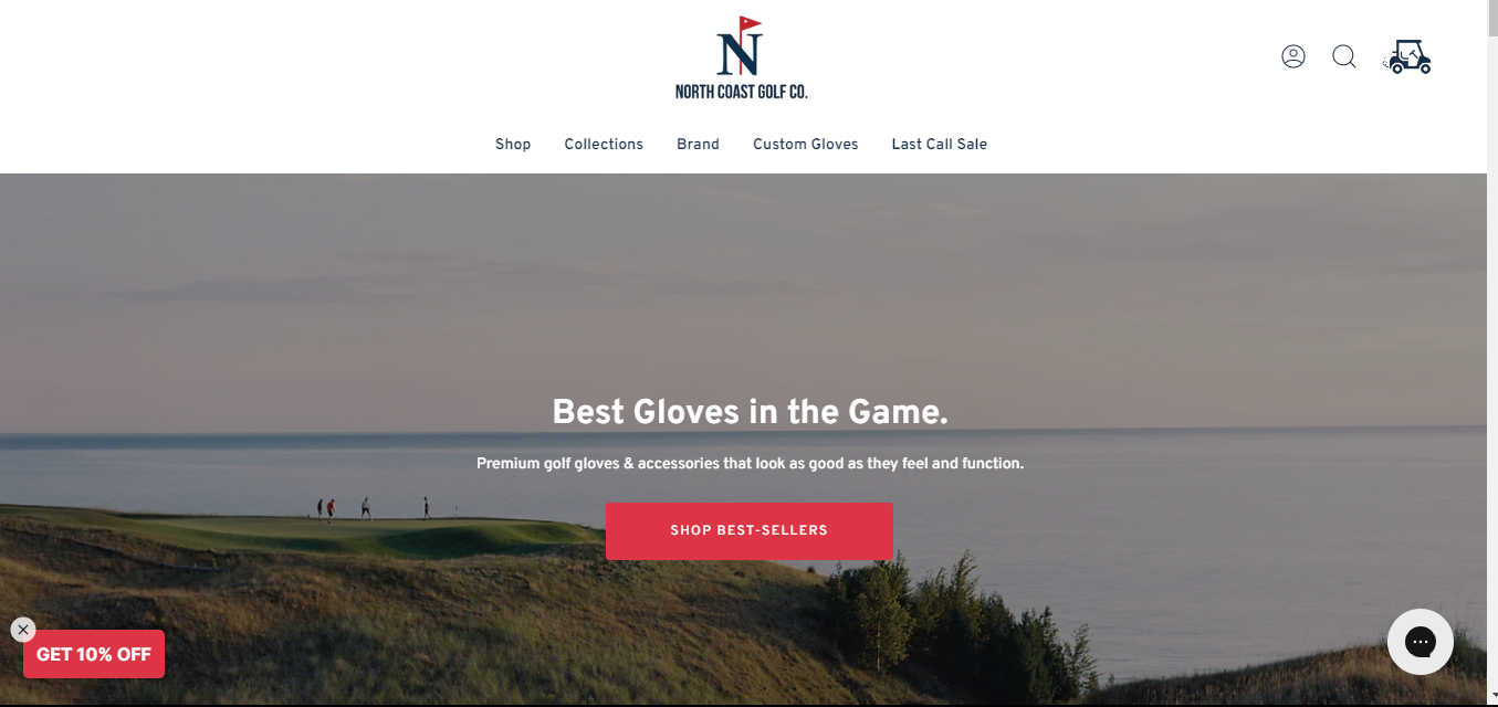 Niche website design example: North Coast Golf Co