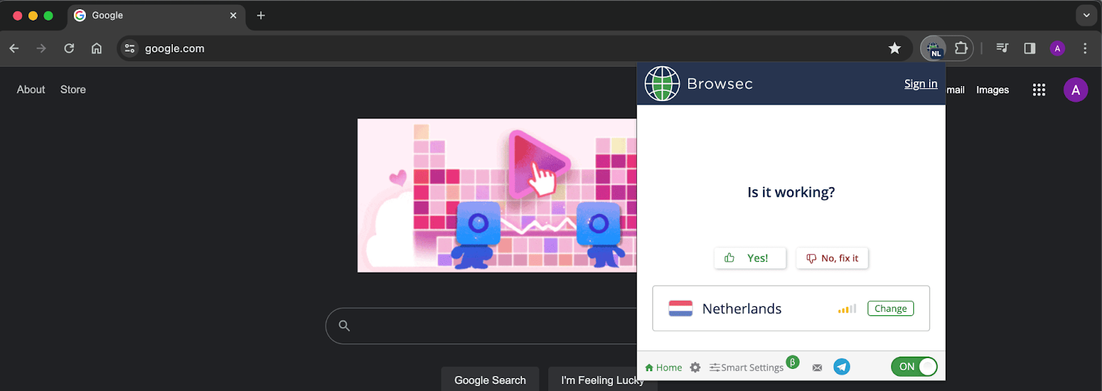 Chrome extension design