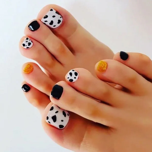 Cow Print Nail Art Toenail Designs