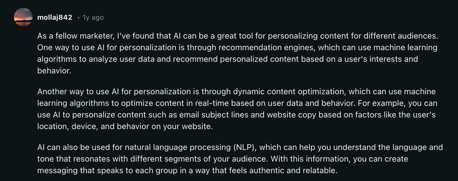 Personalised AI for social media
