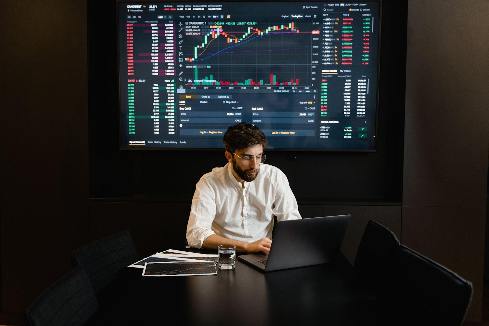 a person using an AI stock trading platform
