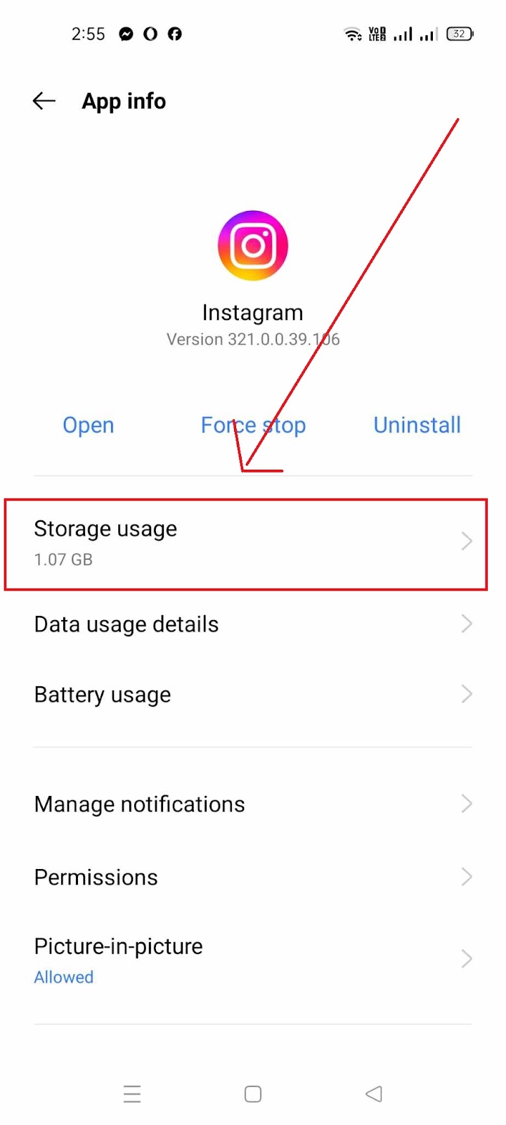 How to Fix Audio Unavailable on Instagram - Storage Usage