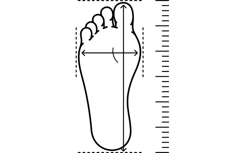 Đo chiều dài của bàn chân