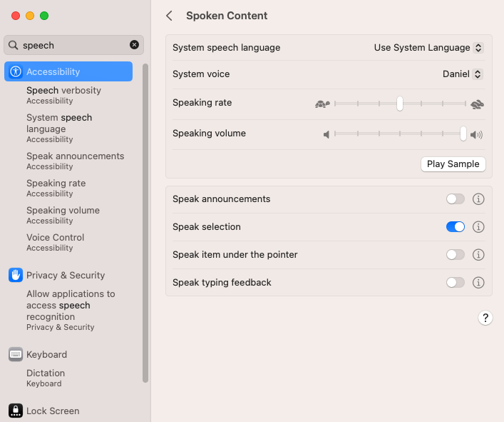 speech mac shortcut