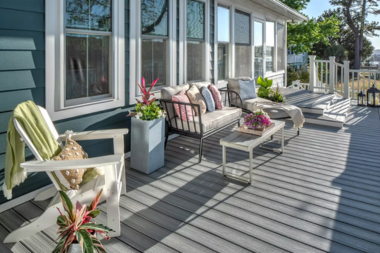 how to compare composite deck builders outdoor living space with furniture and landscaping custom built michigan