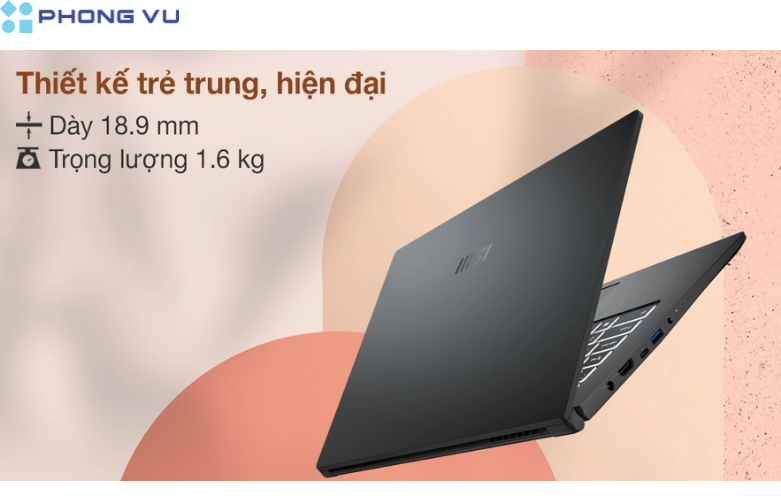 Laptop MSI Modern 15 thiết kế trẻ trung, hiện đại