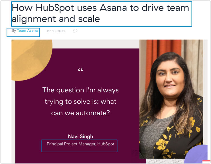 how HubSpot make use of Asana