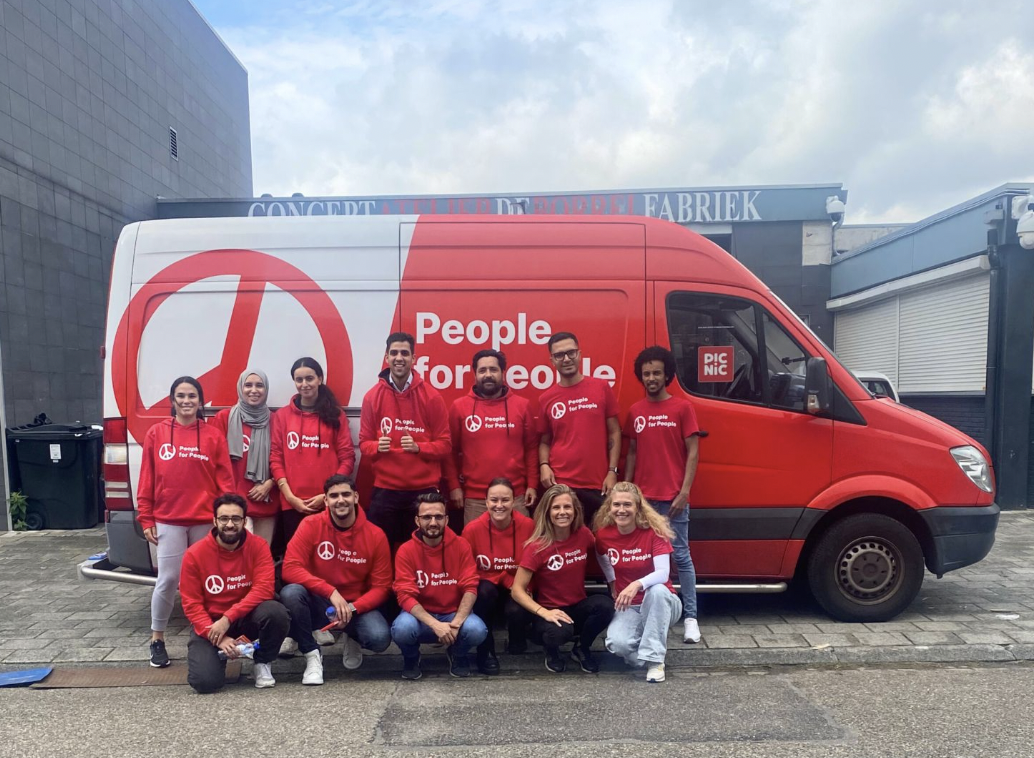The People for People team and van in front of our new warehouse