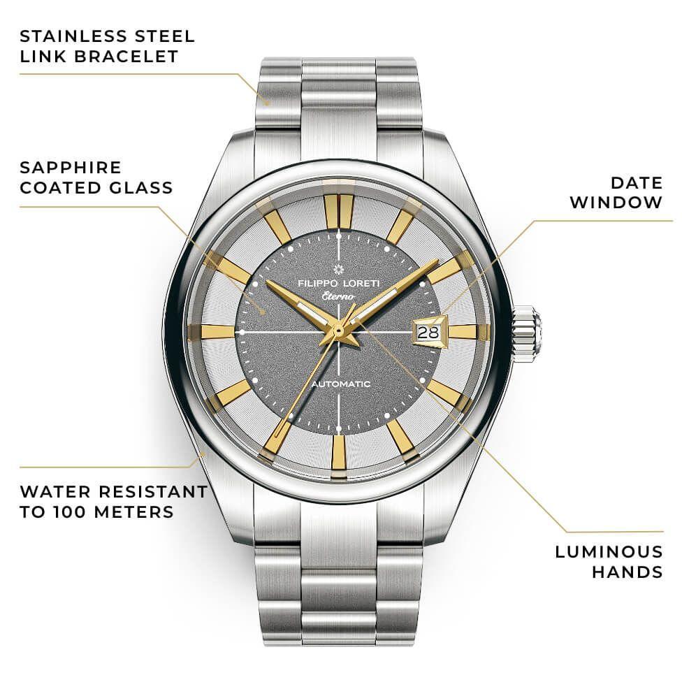 Eterno Gilded Ash Link Automatic Watch