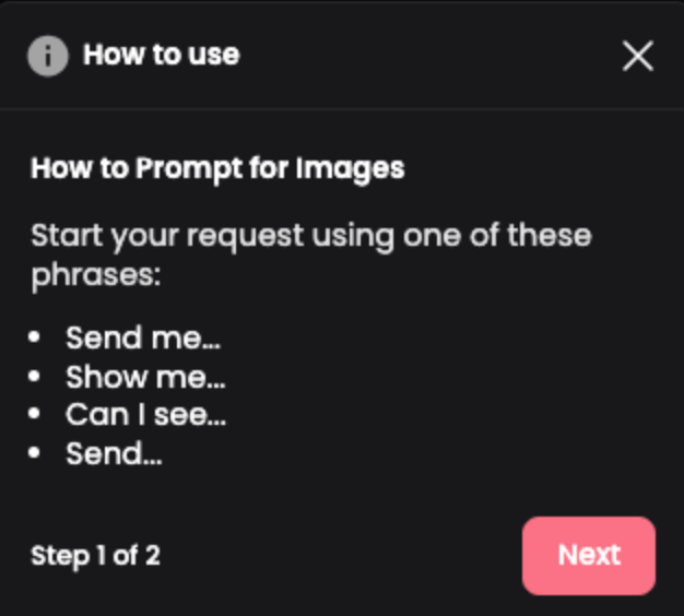 screenshot of quick tip: how. to prompt for images on candy.ai