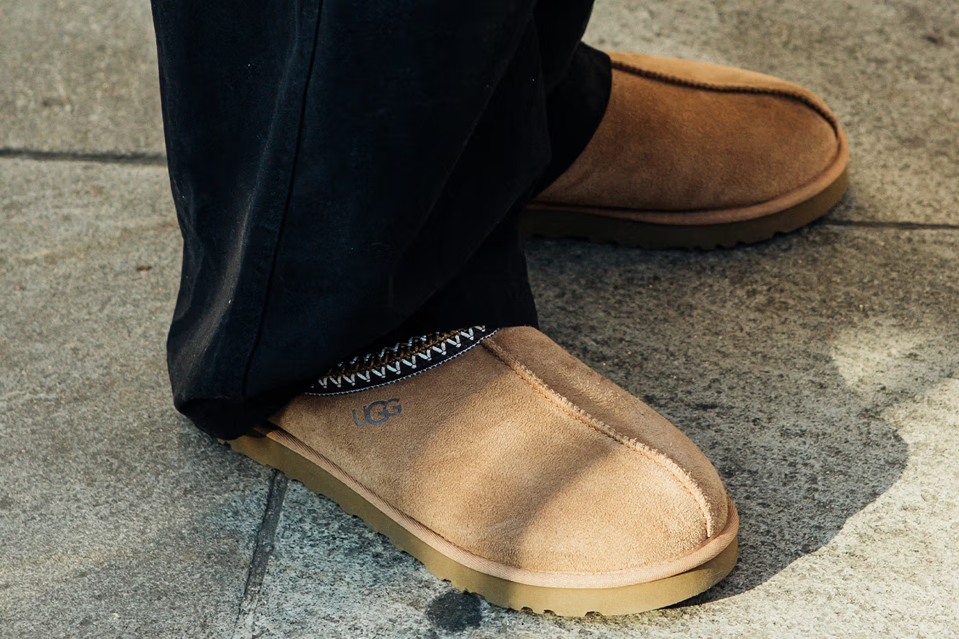 Close up view of the uggs footwear at the fashion week