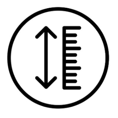 size and depth icon