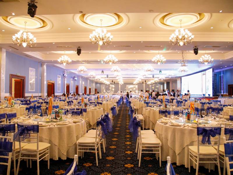 Nhà hàng tiệc cưới Grand Palace đã được thiết kế theo phong cách Châu Âu tinh tế