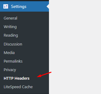 Setting > HTTP headers