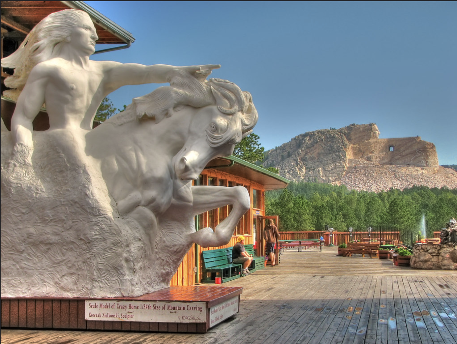 Photograph of sculpture of Crazy Horse memorial. 