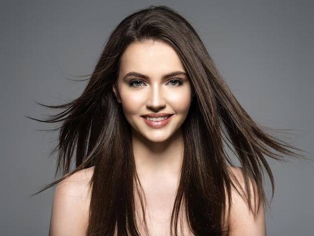 Smiling Girl With Sleek Hair