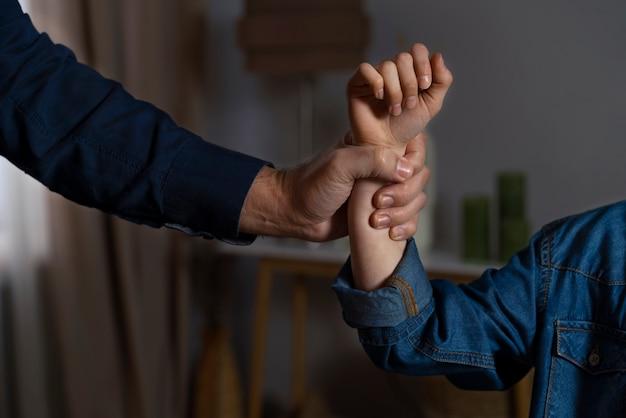 Young child getting physical abuse from parent