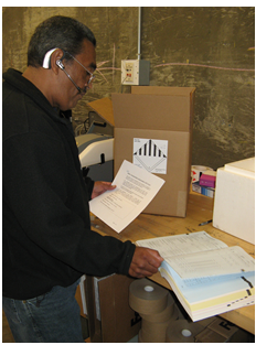 Text Box: Trained person in LBNL Shipping ensures the material is correctly packaged, labeled, and documented. Source: Berkeley Lab EHS. 