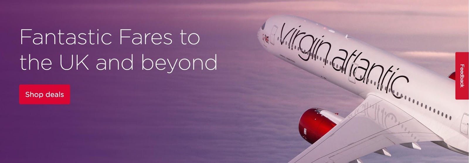 tell a story through your web banner design like Virgin Atlantic