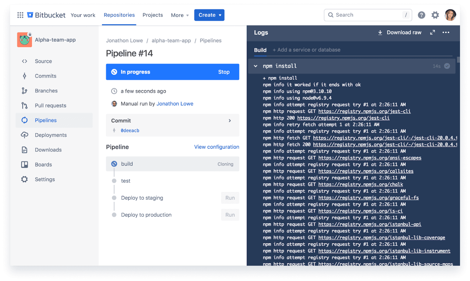 Bitbucket UI