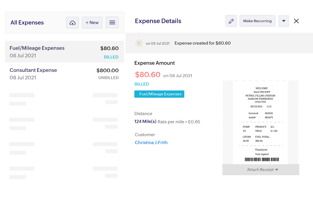 An example of Zoho Invoice Template
