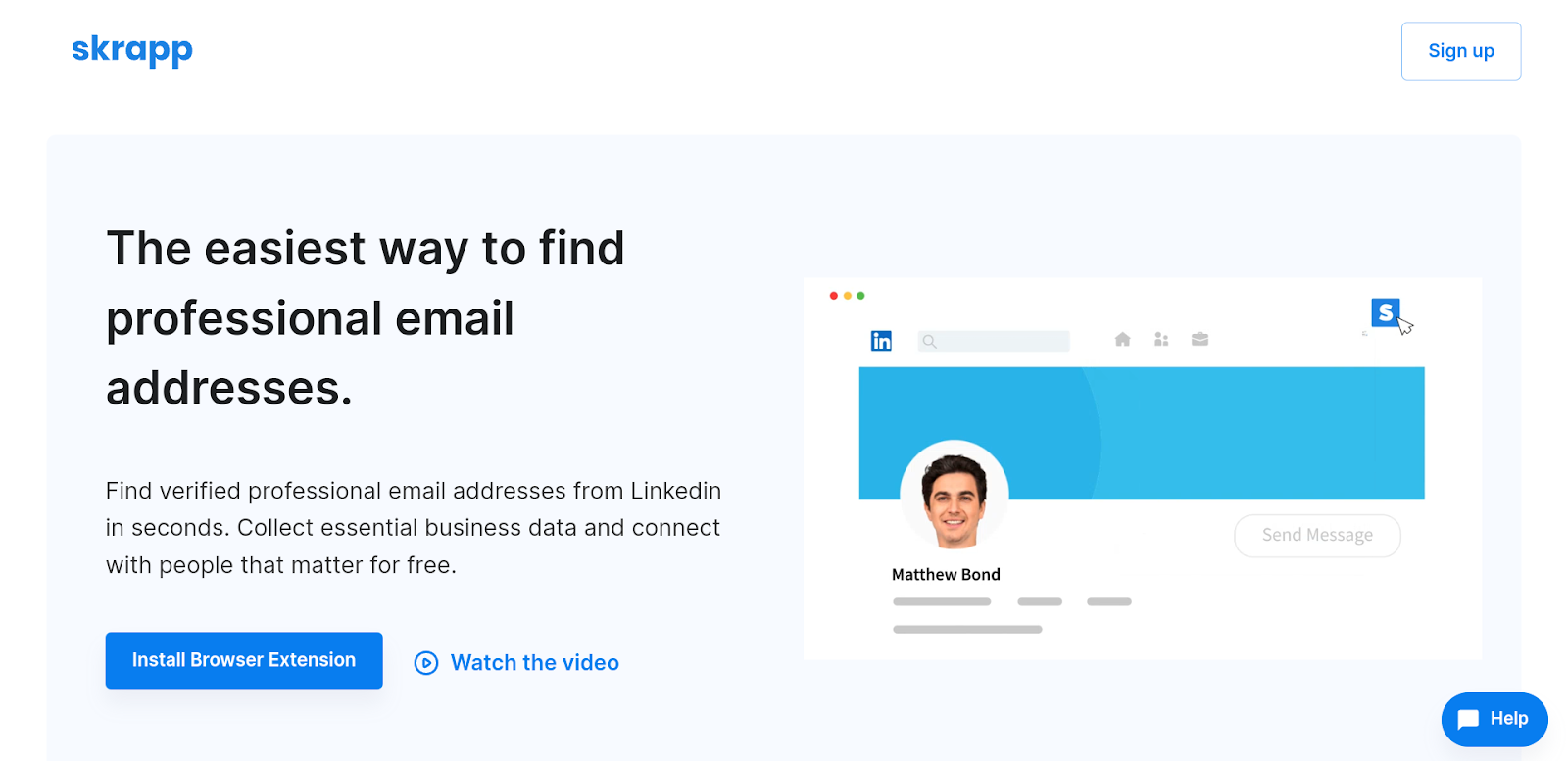 Email finder for LinkedIn - Skrapp