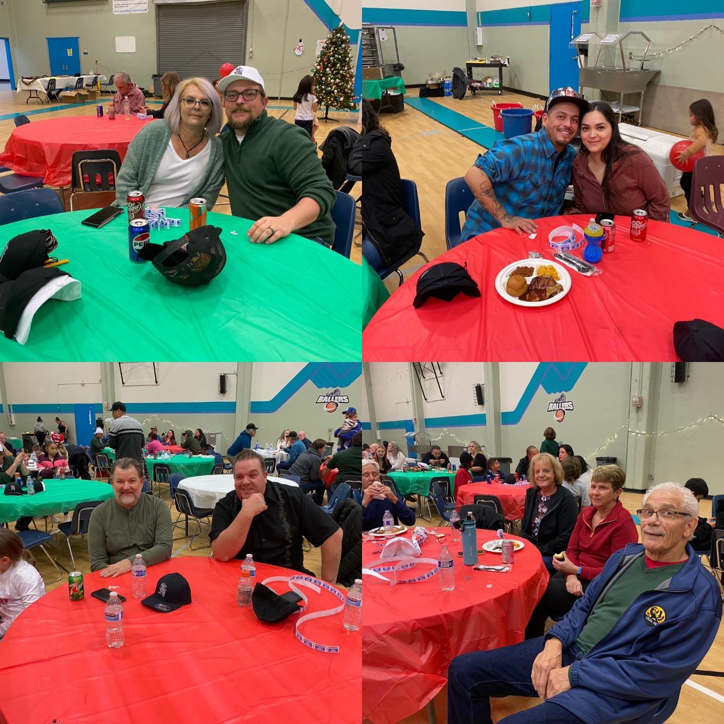 A collage of people sitting at tables

Description automatically generated
