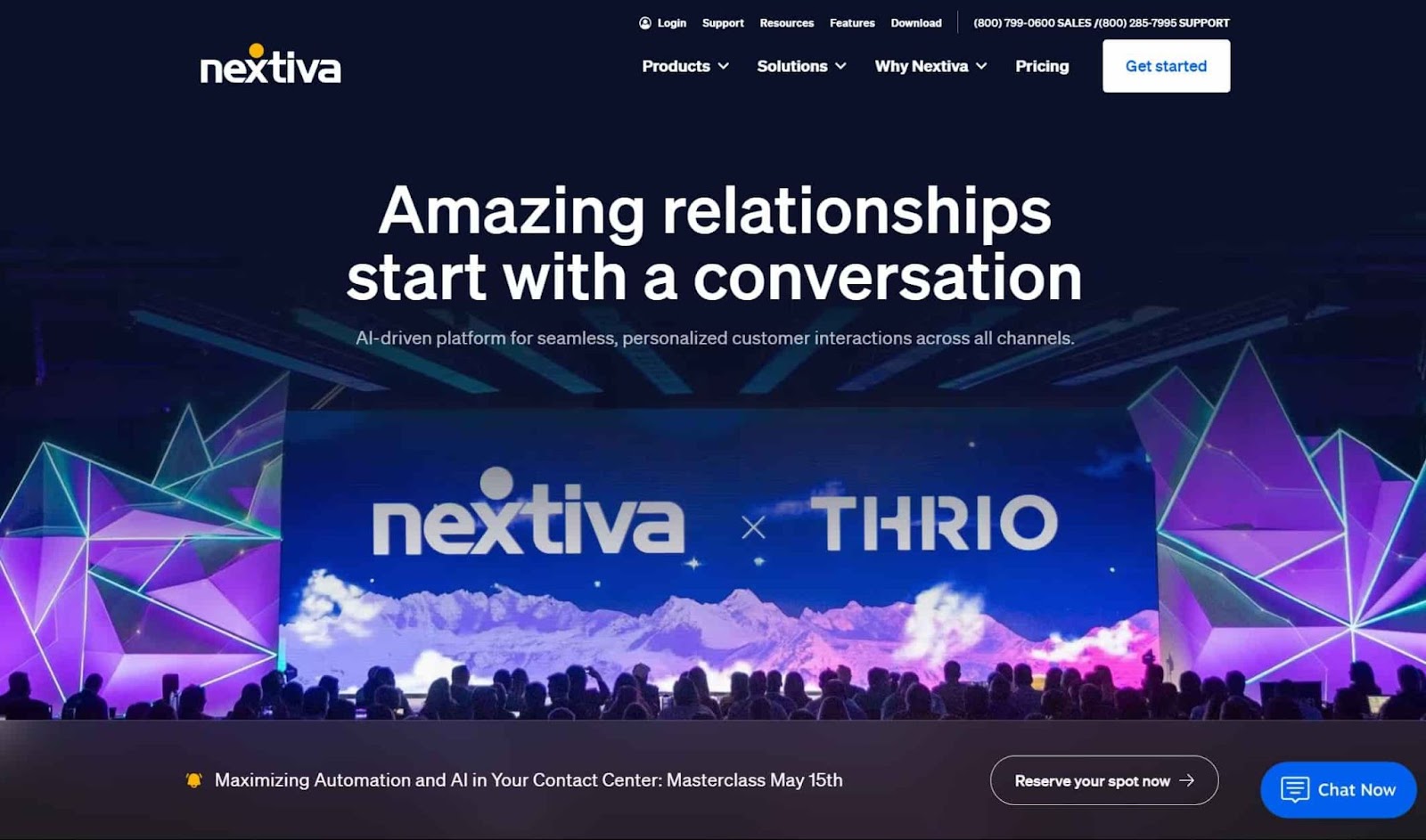 Screenshot of Nextiva website