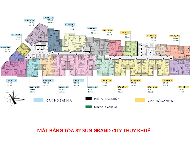 Mặt bằng thiết kế Sun Grand City Thụy Khuê