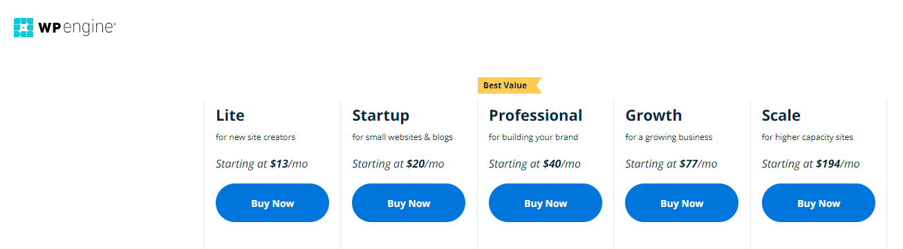 wp engine pricing