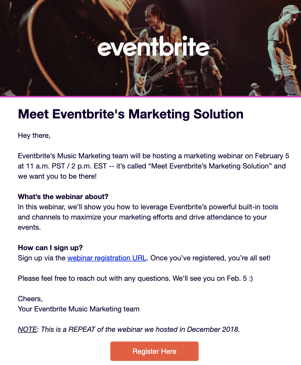 Eventbrite webinar invite example