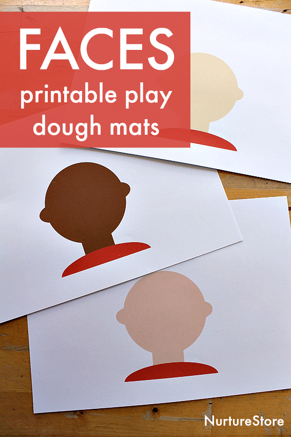 multicultural faces printable for play dough, diversity activity for kids