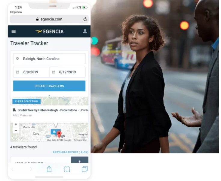 Egencia is a global B2B travel app with clients including Coca-Cola and BP.