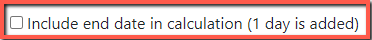 Include end date in calculation