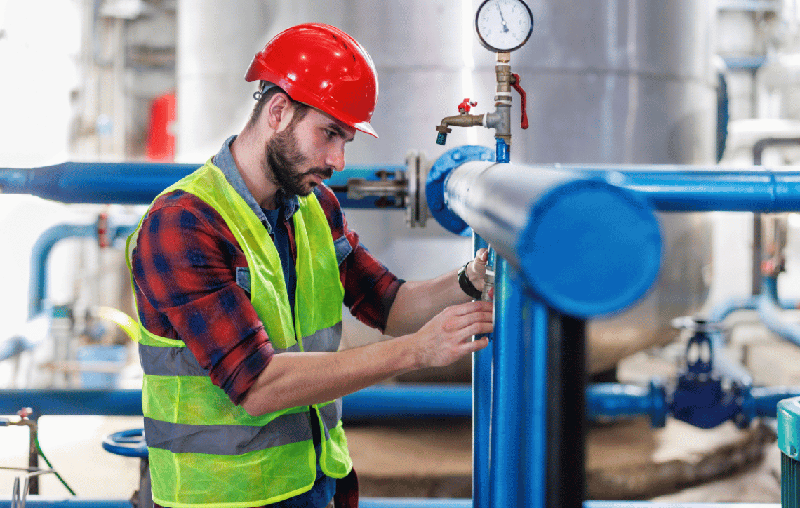 Worker checking valves