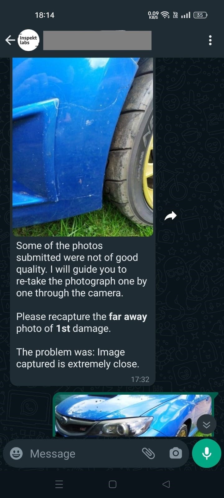 Real time Feedback of Image Quality by Inspektbot