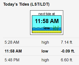 A tide chart.