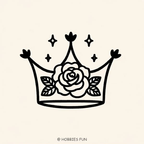 rose drawing cool, Rose Crown