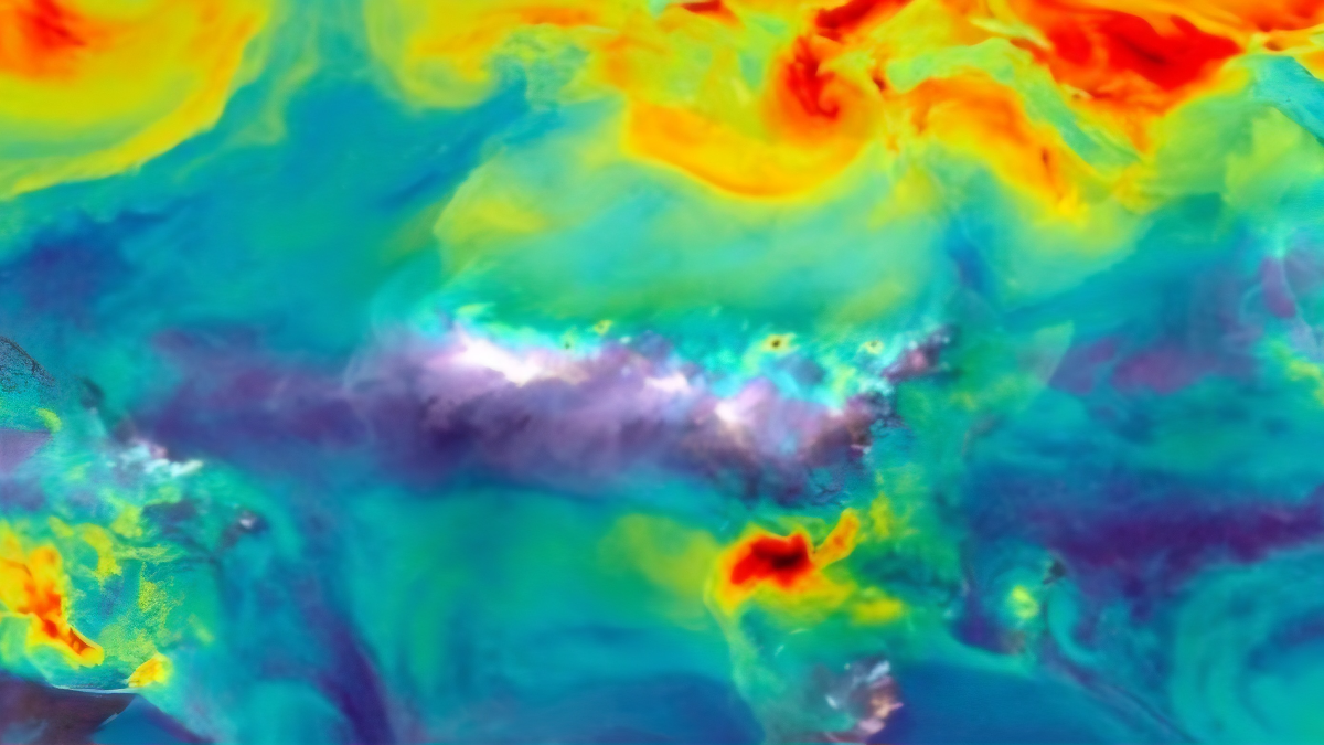 A simulated representation by NASA of carbon dioxide levels in the atmosphere