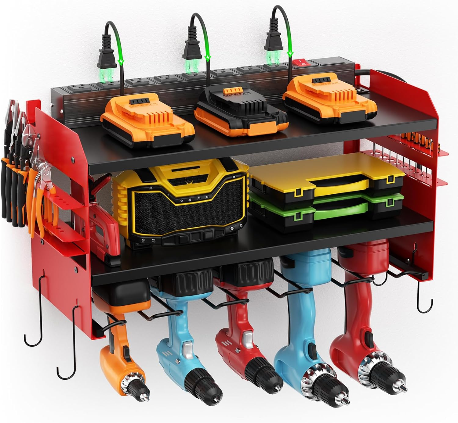 BTU Power Tool Organizer With 8 Power Strip