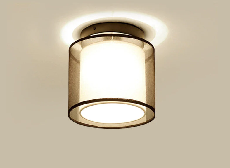 Herbert Modern Metal & Fabric Flush Mount Ceiling Light, 2-Style